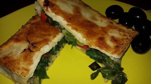 конвертики с мангольдом, болгарским перцем и зеленью