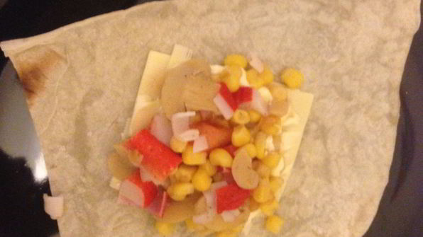 кентельки из лаваша с крабовым салатом