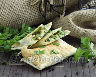 Лаваш с сыром и зеленью