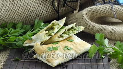 Лаваш с сыром и зеленью