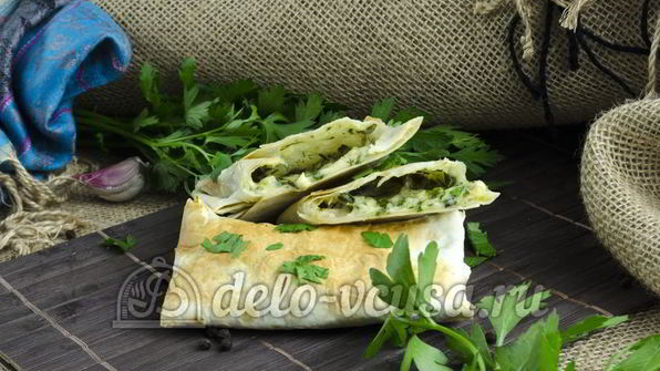 лаваш с сыром и зеленью