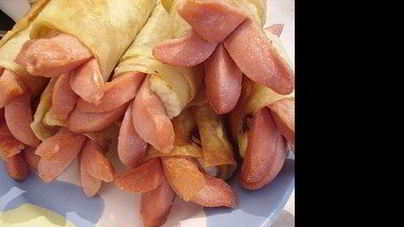 Сосиски с сыром в лаваше