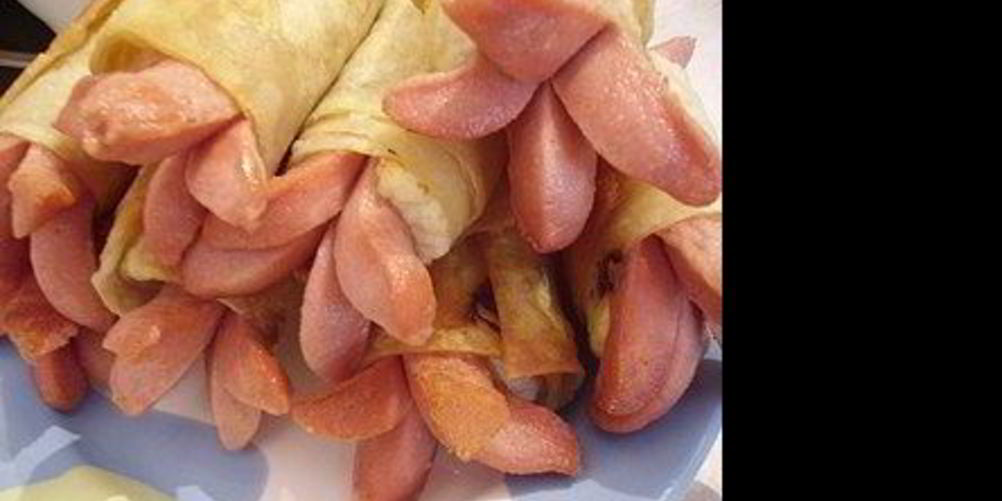 Рецепт сосиски с сыром в лаваше