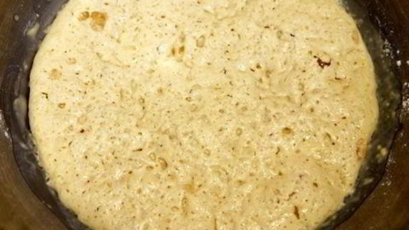 фокачча из гречневой муки с персиками