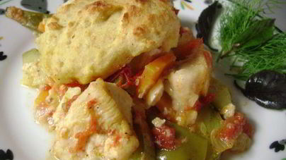 Курица с маисовой лепешкой