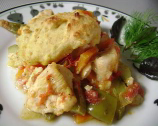 Курица с маисовой лепешкой