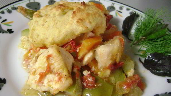 курица с маисовой лепешкой