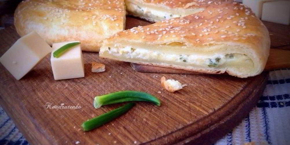 Рецепт лепешка из творожного теста с сыром и зеленью