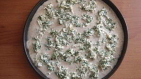 лепешка с отрубями, сыром и зеленью