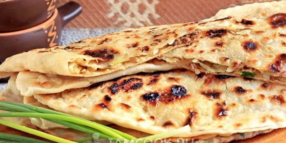 Рецепт лепешки с начинкой на сковороде
