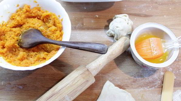 лепешки с тыквой и чесноком