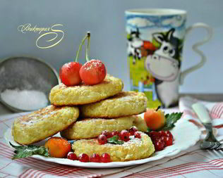 Пшенно-творожные лепешки, запеченные в духовке к завтраку