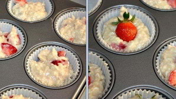 клубнично-кокосовые маффины