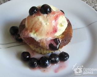 Маффины с черникой и мороженым