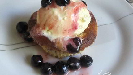 Маффины с черникой и мороженым