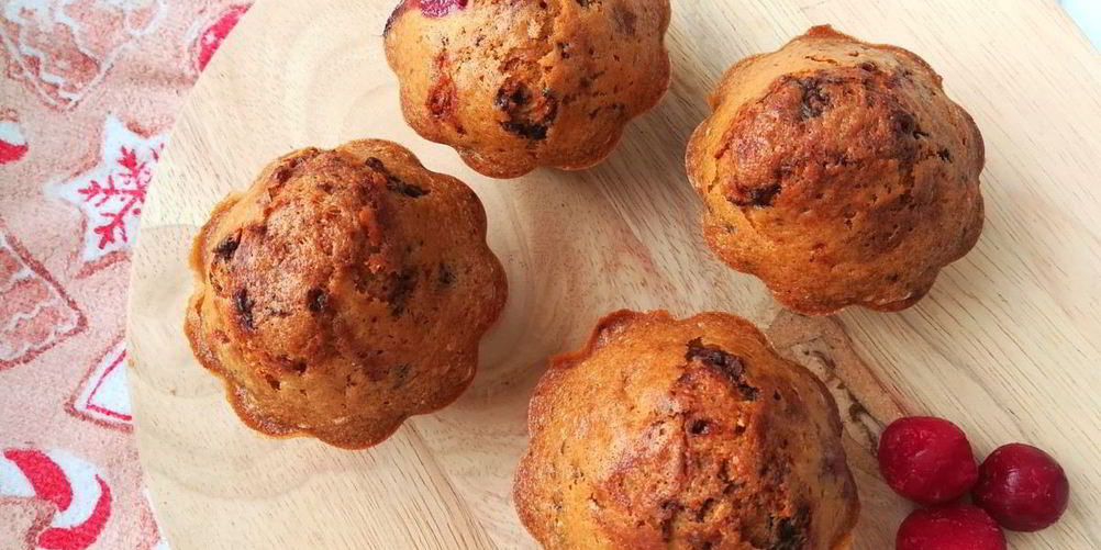 Рецепт маффины с шоколадом и вишней