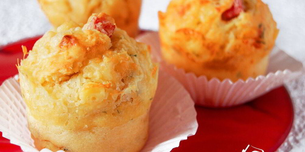 Рецепт маффины с сыром и ветчиной