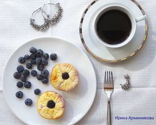 Творожные маффины с голубикой