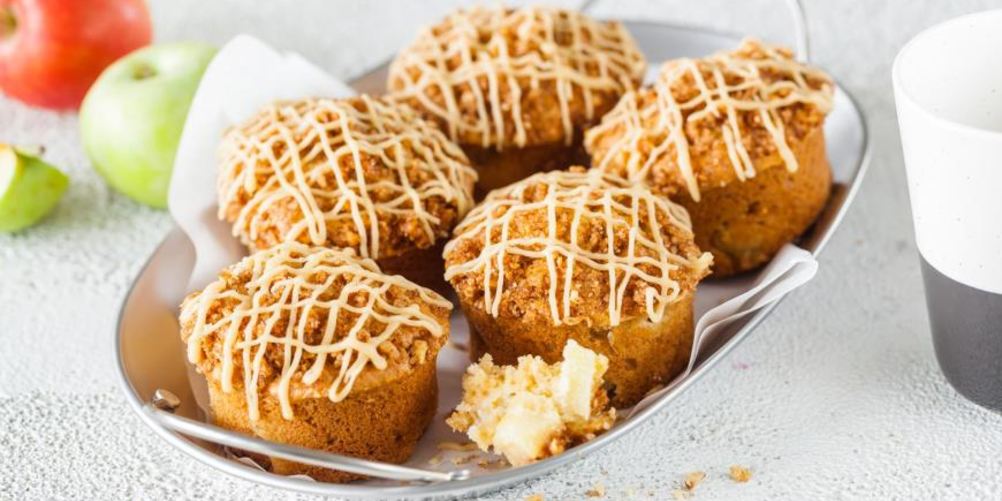 Рецепт яблочные маффины с ореховым штрейзелем