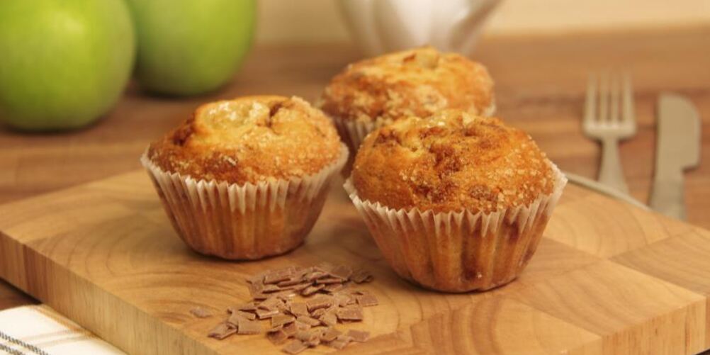 Рецепт яблочные маффины с шоколадной крошкой