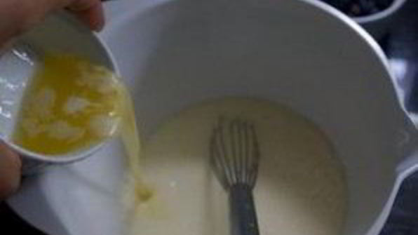 кукурузные оладьи с черникой и апельсиновым маслом