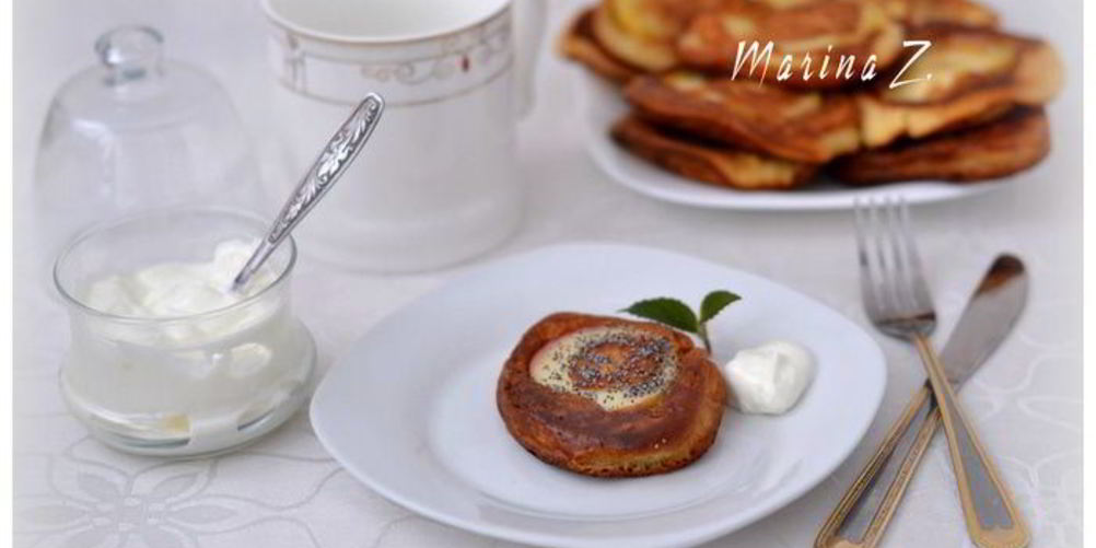 Рецепт медовые оладьи с яблоком