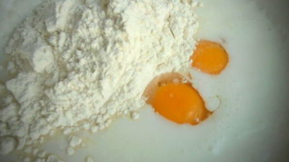 оладушки с карамельно-фруктовым припеком