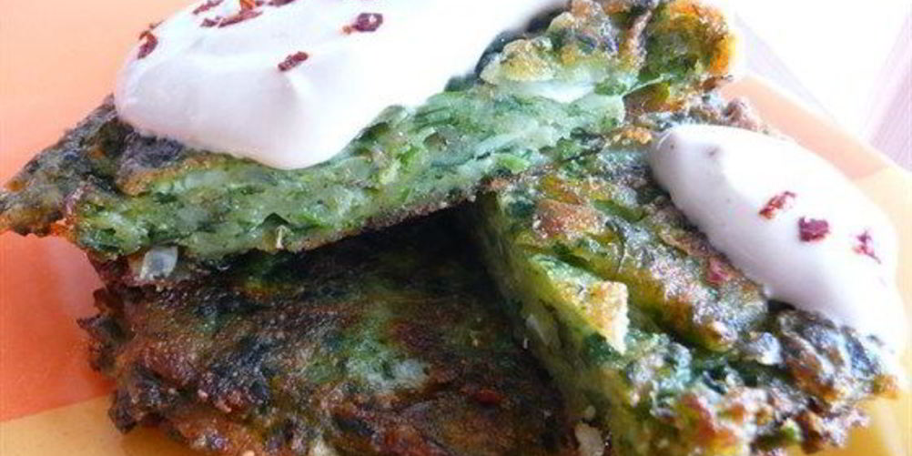 Рецепт оладьи из картофеля, кабачков и шпината