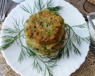 Оладьи из зеленого лука с тмином