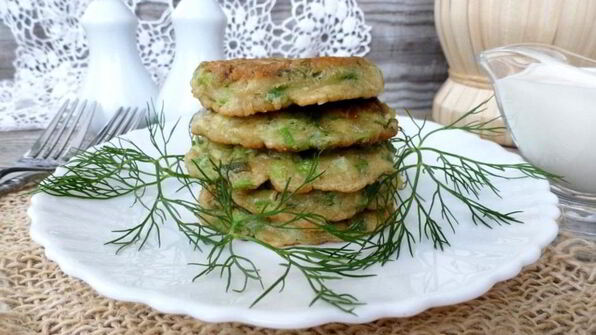 оладьи из зеленого лука с тмином