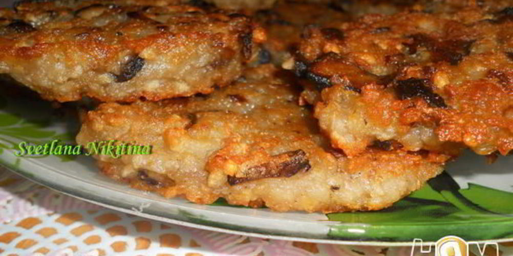 Рецепт оладьи картофельные с грибами