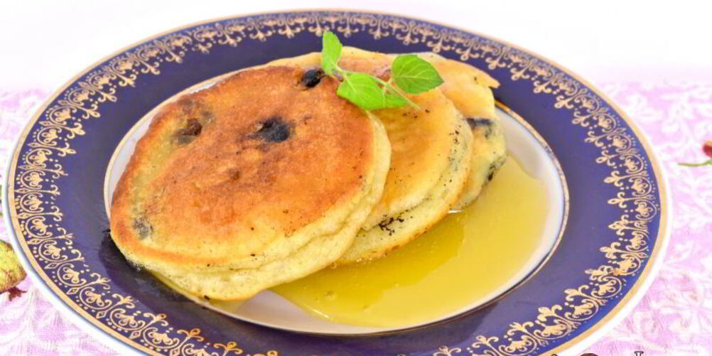 Рецепт оладьи на кефире с черникой