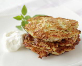 Оладьи с кабачком и курицей