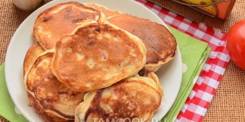 Рецепт оладьи с колбасой на кефире