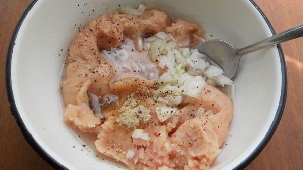 оладьи с начинкой из куриного фарша