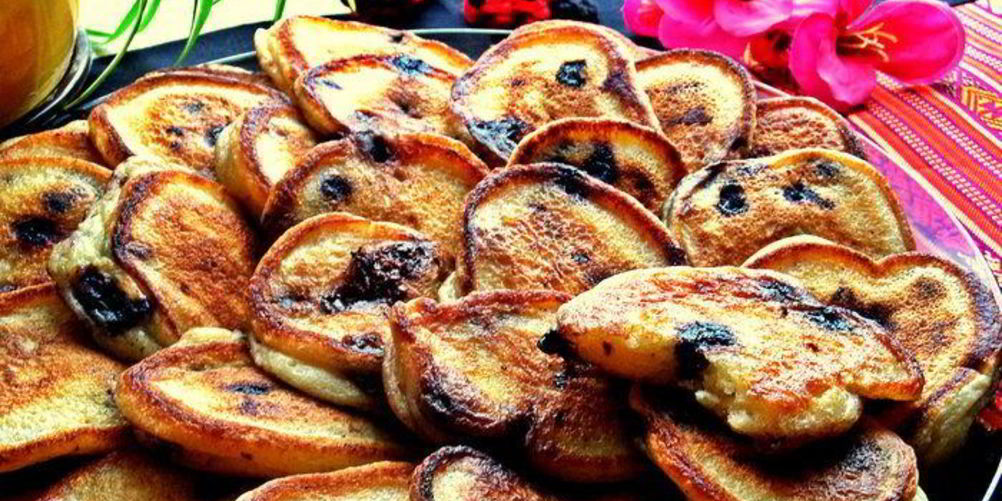 Рецепт оладьи с шоколадно-ягодной добавкой