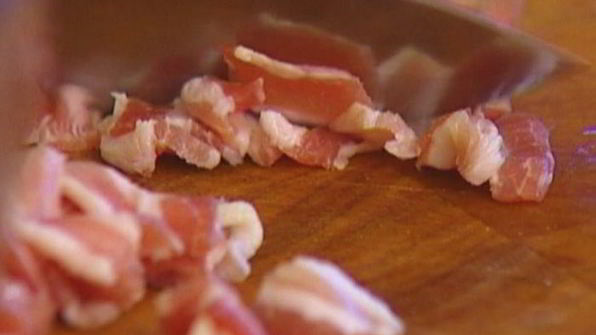 овсяные оладьи с картофелем, сыром и беконом