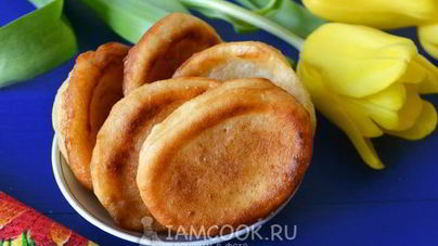 Пышные заварные оладьи на кефире