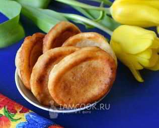 Пышные заварные оладьи на кефире