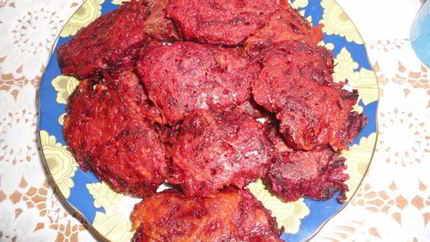 Свекольно-картофельные оладьи