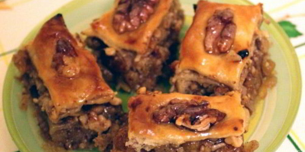 Рецепт пахлава из слоеного теста