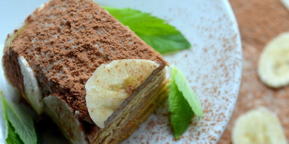 Рецепт банановый десерт с песочным печеньем