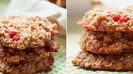 Овсяное фитнес-печенье с клубникой