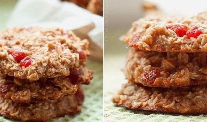 Овсяное фитнес-печенье с клубникой