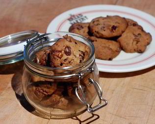 Печенье с клюквой и орехами пекан