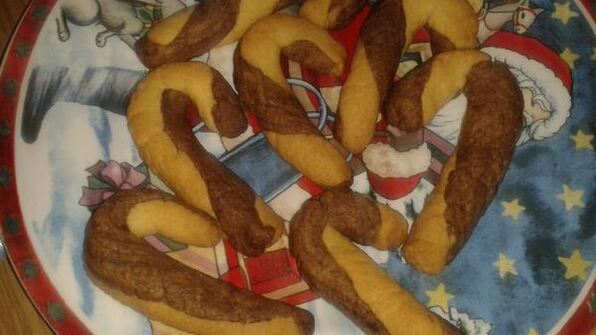 песочное печенье посох деда мороза