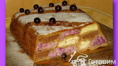 Блинный пирог с творожной начинкой