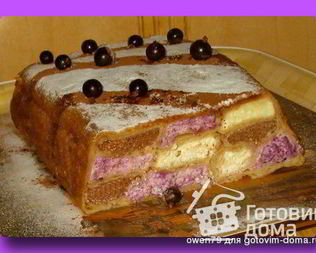 Блинный пирог с творожной начинкой