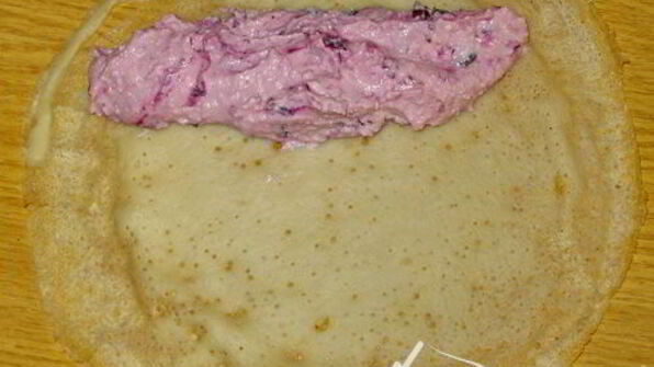 блинный пирог с творожной начинкой
