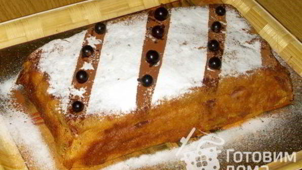 блинный пирог с творожной начинкой